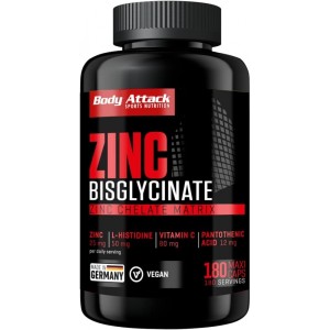 Body Attack ZINC Bisglycinate 鋅和甘胺酸亞鐵配方- 180粒